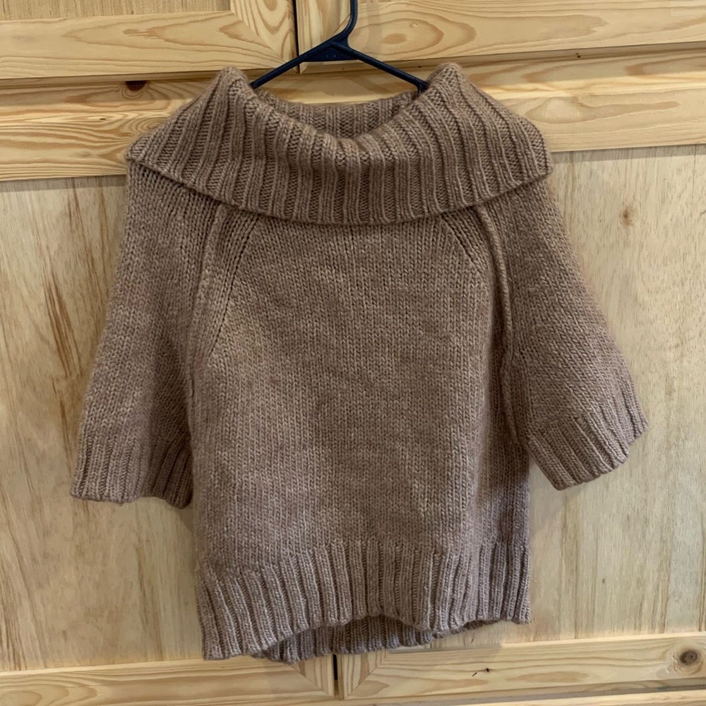 Ann Taylor Loft exposed seam cowl neck wool sweater size S